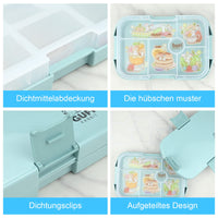 2 x RAW Customer Returns Children s lunch box with 6 compartments, 920ml Bento Box lunch box with 1 placemat for kindergarten school, snack box lunch box for picnic work travel leak-proof, microwave dishwasher safe - RRP €21.02