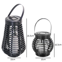 1 x RAW Customer Returns LQWELL 2 pieces solar lamps for garden outside, waterproof solar lantern, rattan garden lights outside, solar lantern warm white for yard, room, party decoration - RRP €27.22