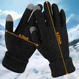 2 x RAW Customer Returns Winter Gloves Men Women Winter Thermo, Winter Warm Touchscreen Gloves Thermal Winter Gloves Knitted Gloves Knitted Gloves with Elastic Cuff, Windproof Gloves - RRP €19.66