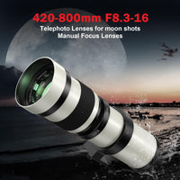 1 x RAW Customer Returns BENOISON 420-800mm Super Telephoto Zoom Lens Manual Focus Telephoto F Lens for Nikon D3500 D850 D7500 D5600 D3400 D500 D7200 D5500 D750 D810 D3300 D5300 D610 D7100 D5200 D600 D3200 SLR - RRP €105.0