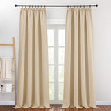 1 x RAW Customer Returns PONY DANCE Thermal Curtain Cold Protection Winter Living Room Curtains Beige Ruffle Tape Set of 2 Blackout Curtains Ruffle Tape Curtains Beige Opaque H 245 x W 140 cm Biscotti Beige - RRP €35.95