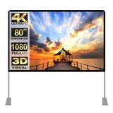 1 x RAW Customer Returns Projection Screen with Stand 80 Inch HD 4K Outdoor Indoor Projector Screen Quick Folding Portable Movie Screen 16 9 Full Set Bag for Home Theater, Camping and Leisure Events  - RRP €62.99