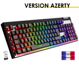 1 x RAW Customer Returns Empire Gaming - RF-K308 Wireless Gaming Keyboard AZERTY French Layout - Wireless Keyboard 2.4 GHz RGB - PC PS4 PS5 Xbox One Series - Volume Control - 12 Multimedia Touch Screens - RRP €39.99