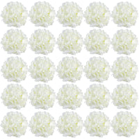 1 x RAW Customer Returns FagusHome 30 pieces artificial hydrangea flower heads 20 cm artificial flower heads with long stems fake flowers in white for decoration - RRP €24.19