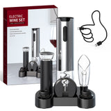 1 x RAW Customer Returns CIRCLE JOY Electric Corkscrew Rechargeable Electric Wine Opener Wine Gift Set with Charging Station, Foil Cutter, Wine Aerator, Vacuum Pump and 2 Wine Stoppers - RRP €39.34