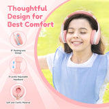 1 x RAW Customer Returns EarFun Bluetooth Headphones for Kids, 85 94dB Volume Control, HiFi Sound, HD Microphone, 40 Hour Battery, Foldable, Adjustable, Wireless Bluetooth Headphones for Kids for School Travel, Pink - RRP €23.14