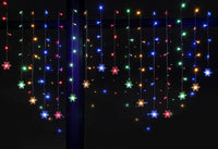 1 x RAW Customer Returns BLOOMWIN 2x1M LED, snowflake light curtain colorful, USB Christmas lights 8 modes fairy lights curtain 104LEDs mood lights for balcony, window, wedding, Christmas IP44 fairy lights - RRP €25.99