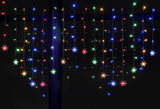 1 x RAW Customer Returns BLOOMWIN 2x1M LED, snowflake light curtain colorful, USB Christmas lights 8 modes fairy lights curtain 104LEDs mood lights for balcony, window, wedding, Christmas IP44 fairy lights - RRP €25.99