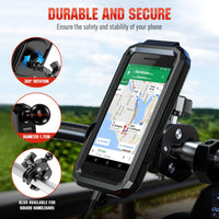 1 x RAW Customer Returns LUROON Motorcycle Cell Phone Holder, Universal Waterproof Bicycle Cell Phone Holder with 360 Rotation, Touch ID Face ID Bike Cell Phone Holder Compatible with 4.5 to 6.8 Smartphones - RRP €24.99