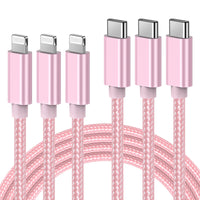 1 x RAW Customer Returns Ulinek 3Pack USB C Lightning Cable 2M Power Delivery, MFi Certified iPhone Fast Charging Cable, USB C to Lightning Compatible with iPhone 12 12 Pro 12 ProMax 12 Mini 11 SE 2020 X XR XS 8 iPad Pink - RRP €13.1