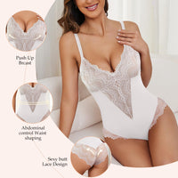 2 x Brand New SHEKINI Women s Body Lace Elegant Modeling Sheath Slimming Bodysuit V-Neck Without Underwire Lace Body Shaper Shapewear - RRP €48.0