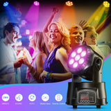 1 x RAW Customer Returns BETOPPER 2 Pack Moving Head LED Mini Party Light RGBW DJ Light with Remote Control DMX Sound Activated Disco Light Stage Light Spot Beam Strobe Effect Disco Light Party Lights for Club Bar 7x8W - RRP €179.99