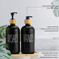 2 x Brand New Soap dispenser black matt glass shampoo bottles for filling 2 475ml shower gel dispenser soap dispenser with funnel for bathroom kitchen - RRP €30.24