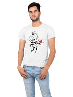 1 x Brand New VIVAMAKE Couple Partner T Shirt Robots II Love for men white size XL - RRP €18.01