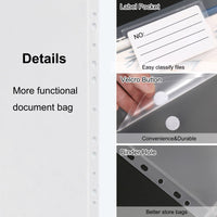 1 x RAW Customer Returns 40 document bag A4 document folder waterproof folders for document organization with hole edge velcro fastener and label pocket - RRP €24.19