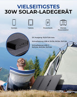 1 x RAW Customer Returns BigBlue 30W solar charger ETFE with stand, SolarPowa 30 Portable solar panel with DC ports, PD20W USB-C USB-A ports, IP65, compatible with cell phone, Samsung, tablet, small power station - RRP €80.66