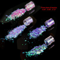 16 x Brand New HOWAF 12 Colors Glitter Powder Sequins for Nails, Holographic Powder for Nails Face Eyeshadow Body Makeup, 3D Beauty Body Glitter Powder Nail Art Decorations with 2 Pieces Brushes - RRP €288.0