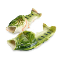 1 x RAW Customer Returns Fish Sandals, Slippers, Slippers, Pool, Beach, Shower Shoes, Gift for Anglers, Unisex Sandals, Men, Women Children Green, numeric 42  - RRP €18.16