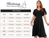 1 x Brand New bridesmay Black Women s Dresses Vintage Dresses 50s Rockabilly V-Neck Chic Cocktail Dress Evening Dresses Elegant for Wedding Black M - RRP €48.54