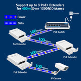 1 x RAW Customer Returns YuanLey 4 Port Outdoor PoE Extender 1 in 3 Out, IEEE 802.3af at Mini 4 Channel PoE Repeater IP66 Waterproof, Vlan, Extend 250m Total 350m , Wall Mount Passthrough POE Amplifier, Plug and Play - RRP €29.99