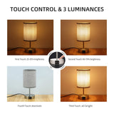 1 x RAW Customer Returns ShuBel bedside lamp touch dimmable set of 2, modern LED table lamp, with 2 USB quick charging ports 2 dimmable light bulbs, energy saving, eye protection, perfect for bedroom, living room - RRP €50.1