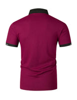 1 x RAW Customer Returns GNRSPTY Men Polo Short Sleeve Casual Cotton Contrasting Colors Business Classic T-Shirt Tops, Red, L - RRP €19.99