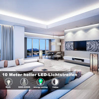 1 x RAW Customer Returns LED Leiste Kaltwei 10M Dimmbar LED Streifen mit RF Fernbedienung 6500K Ultrahelle Plug-in Unterbauleuchten mit Timing Modus LED Lichtband Komplette Kits f r Wohnzimmer Schlafzimmer K che Spiegel - RRP €24.19