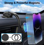 1 x RAW Customer Returns woleyi Car Suction Cup Mobile Phone Holder Magsafe Pack of 2 Magnet Front Car Mobile Phone Holder Dashboard Windscreen Ventilation Strongest Magnetic Force for iPhone 14 13 12 Pro Max Plus and all mobile phones - RRP €42.99