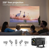 1 x RAW Customer Returns LQWELL Projector, Mini Projector, Native 1080P 4K Home Theater Projector, Automatic Keystone Correction, 220 Degree Angle, 135 Inch Display for Phone PC Lap PS5 Xbox Stick No Android OS  - RRP €109.99