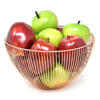 1 x RAW Customer Returns Joejis Fruit Basket for the Kitchen with Scratch-Resistant - Anti-Slip Pads - Modern Fruit Bowl - 25cm Large Open Fruit Basket - Fruit and Vegetable Storage Rose Gold  - RRP €14.98