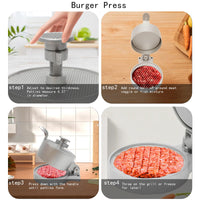 3 x Brand New LOMUG Burger Pattie Press, Cast Aluminum Burger Press with Non-Stick Coating Adjustable Thickness Smashed Burger Press Maker Manual Hamburger Meat Press for Kitchen Even Patty Hamburger Press - RRP €64.23