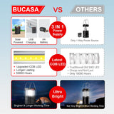 1 x RAW Customer Returns BUCASA Solar Lamps for Outdoor Hanging, 2 Pack Foldable LED Camping Lamp Solar with 360 Lighting and Hook, IP65 Waterproof Solar Lanterns for Outdoor Camping Gadgets for Emergency Hiking Fishing - RRP €17.99