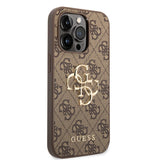 1 x RAW Customer Returns Guess Golden Logo Compatible with iPhone 14 Pro Max Case - Brown, GUHCP14X4GMGGR - RRP €25.72