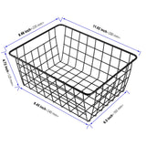 1 x RAW Customer Returns KOHAND Pack of 4 28 x 21 x 12 cm wire storage baskets, wall iron basket, hanging basket for the kitchen, office, pantry, black - RRP €30.74