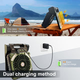 1 x RAW Customer Returns GY Camping Fan with 10000mAh Battery, Timer, 4 Speeds, USB Desk Fan, Rechargeable 10400mAh Battery, Portable Solar Fan for Outdoor Camping, Power Outage, Fishing, Office - RRP €38.78