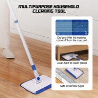 4 x RAW Customer Returns Qaestfy Wall Cleaner Tile Cleaner Device Tile Wiper with 152cm Aluminum Long Handle Bathroom Cleaner Mop Window Cleaner with Telescopic Handle 6 Reusable Pads - RRP €100.8