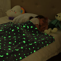 1 x RAW Customer Returns SOCHOW Fleece Blanket Stars in Galaxy, Fluorescent Glow in the Dark Super Soft Blanket, All Season Blanket for Kids 127 x 150 cm, Gray - RRP €24.3