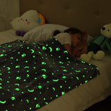 1 x RAW Customer Returns SOCHOW Fleece Blanket Stars in Galaxy, Fluorescent Glow in the Dark Super Soft Blanket, All Season Blanket for Kids 127 x 150 cm, Gray - RRP €24.3