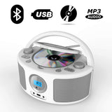 1 x RAW Customer Returns Portable CD Player Boombox, CD-MP3 Player, CD CD-R, USB, FM Radio, AUX-In, CD Player Radio, Stereo System, Compact System CD Boombox WTB-791 White  - RRP €54.29