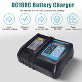 1 x RAW Customer Returns Charger 18v with battery for Makita BL1830B BL1840 BL1850 BL1850B BL1860 BL1860B BL1815 LXT-400,18V 5500mAh replacement battery with power supply DC18RC 3A - RRP €52.99