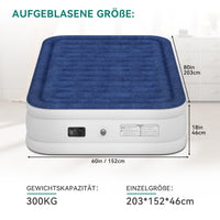 1 x RAW Customer Returns YITAHOME Inflatable Mattress with Built-in Electric Pump, Double Inflatable Mattress, Wave White Blue  - RRP €79.9