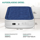 1 x RAW Customer Returns YITAHOME Inflatable Mattress with Built-in Electric Pump, Double Inflatable Mattress, Wave White Blue  - RRP €79.9