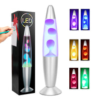 1 x RAW Customer Returns LED Lava Lamps 34cm Color Changing Lava Lamp White Liquid White Wax Retro Astro Lamp for Home Decoration Beautiful Light Gift for Christmas Birthday Halloween - RRP €46.38