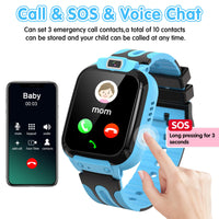 1 x RAW Customer Returns clleylise Smartwatch Kids, Children Smartwatch with GPS and Phone Voice Chat, SOS IP68 Waterproof Game Camera Alarm Clock Touch Screen, Smart Watch for Boys Girls 4-16 Years Student Gift 3  - RRP €30.24