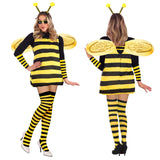 1 x RAW Customer Returns Bee costume adult women with headband wings gloves leg socks glasses bee costume women bee clothing dress costume bee women for bumblebee carnival costume bee women disguise 130  - RRP €32.99