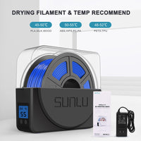 1 x RAW Customer Returns Updated Filament Dryer Box with Fan, SUNLU S1 Plus Filament Dryer for 3D Printer Filament 1.75 2.85 3.00mm, Keeps Filament Dry during 3D Printing, Filament Storage Box, Black - RRP €39.99