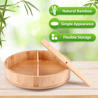 1 x RAW Customer Returns SAUNNIHEN Lazy Susan Turntable Organizer, Bamboo Spice Rack Rotating, Multifunctional Turntable Organizer with Adjustable Storage Space for Kitchen Bedroom Living Room Dressing Table - RRP €20.98