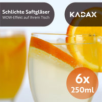 1 x RAW Customer Returns KADAX water glasses, set of 6, decorative glass set, transparent glasses with stem, juice glasses with thick walls, drinking glasses for water, lemonade 250ml, Marie  - RRP €19.75