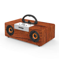 1 x RAW Customer Returns Smalody Retro Bluetooth Speaker, 50W Portable Wireless Wooden Speakers 12 Hours Playtime, Powerful Bass, TF Card, USB Playback - Speaker for Party, Outdoor - RRP €59.48