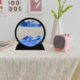 10 x Brand New USMEI Flowing Sand Frame, Moving Sand Art Picture Round Glass 3D Deep Sea Sand Picture in Motion Display Flowing Sand Frame for Desktop Home Office Decor Purple, 12 Inch  - RRP €359.9